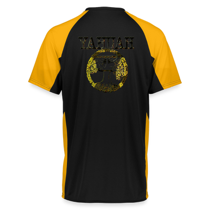 Yahuah Yahusha 04 Designer Augusta Sportswear Unisex Cutter Jersey (5 colors) - black/gold
