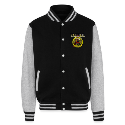 A-Team 01-01 Designer AWDis Just Hoods Heavyweight Letterman Jacket (5 colors) - black/heather grey