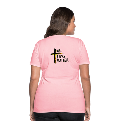 Outspoken Designs 04-01 "All Lives Matter" Ladies Designer Premium Cotton T-shirt (14 colors) - pink
