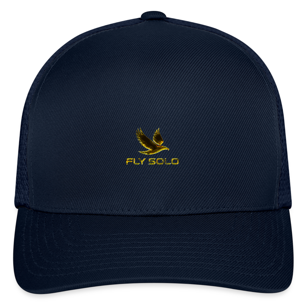 Outspoken Designs 03-01 "Fly Solo" Designer Yupoong Flexfit Fitted Baseball Cap - navy