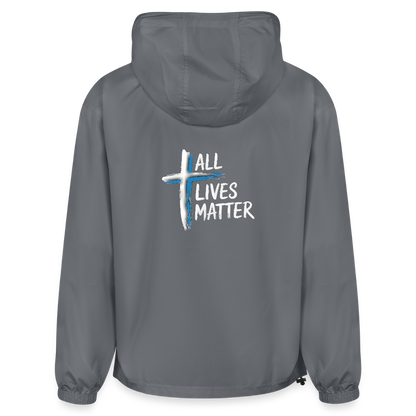 Outspoken Designs 04-02 "All Lives Matter" Designer Champion Packable Unisex Jacket - gray