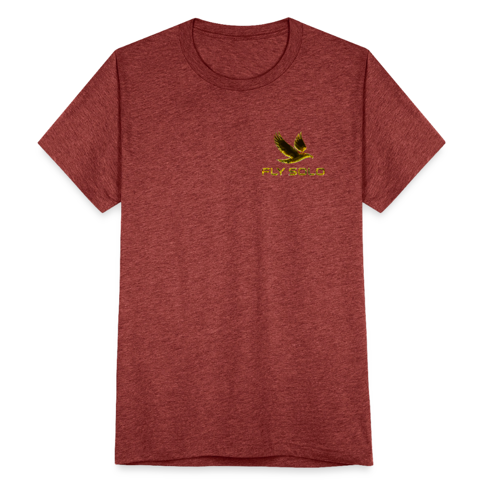 Outspoken Designs 03-01 "Fly Solo" Designer Bella+Canvas Unisex Tri-Blend T-Shirt - heather cranberry