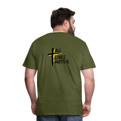 Outspoken Designs 04-01 "All Lives Matter" Men's Designer Premium Cotton T-shirt (10 colors) - olive green