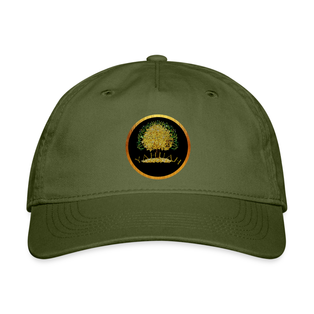 Yahuah-Tree of Life 03-01 Designer Econscious Organic Baseball Cap (6 colors) - olive green