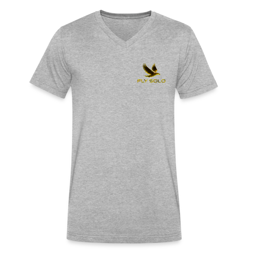 Outspoken Designs 03-01 "Fly Solo" Designer Bella + Canvas Men's V-neck T-shirt - heather gray