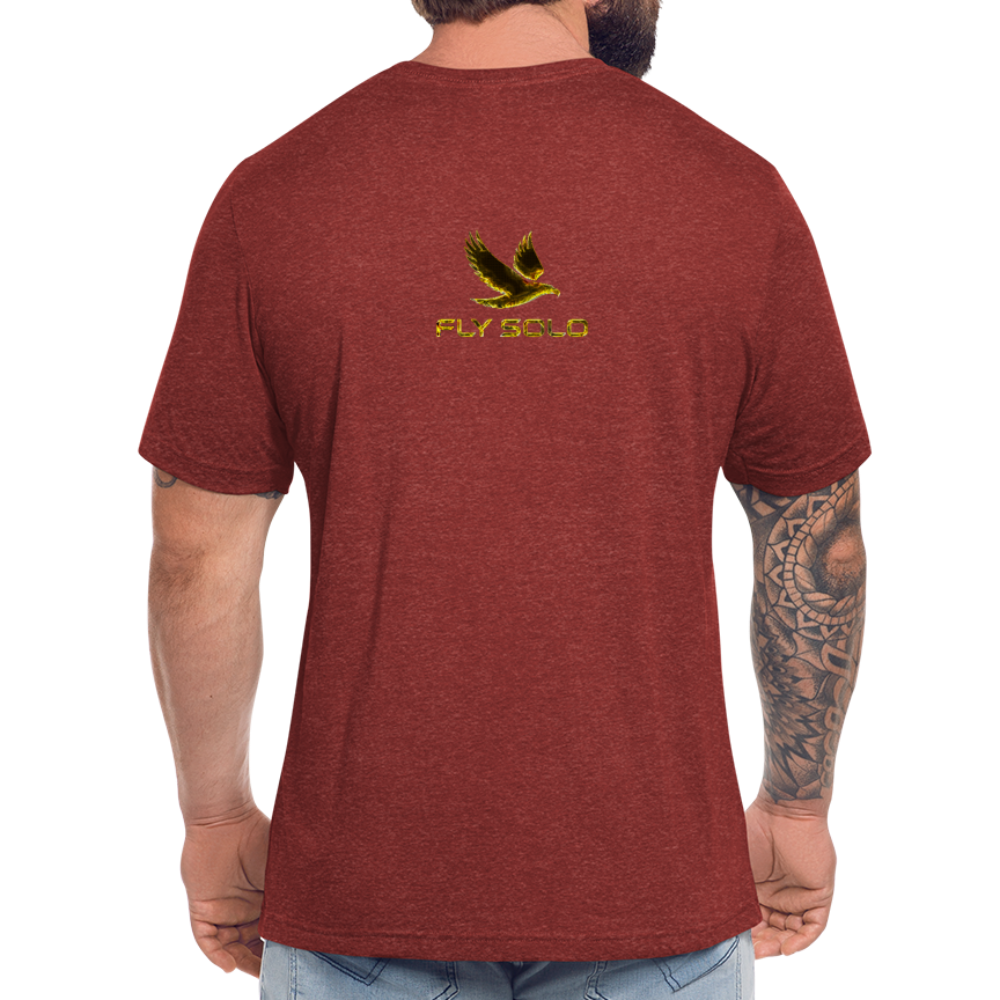 Outspoken Designs 03-01 "Fly Solo" Designer Bella+Canvas Unisex Tri-Blend T-Shirt - heather cranberry