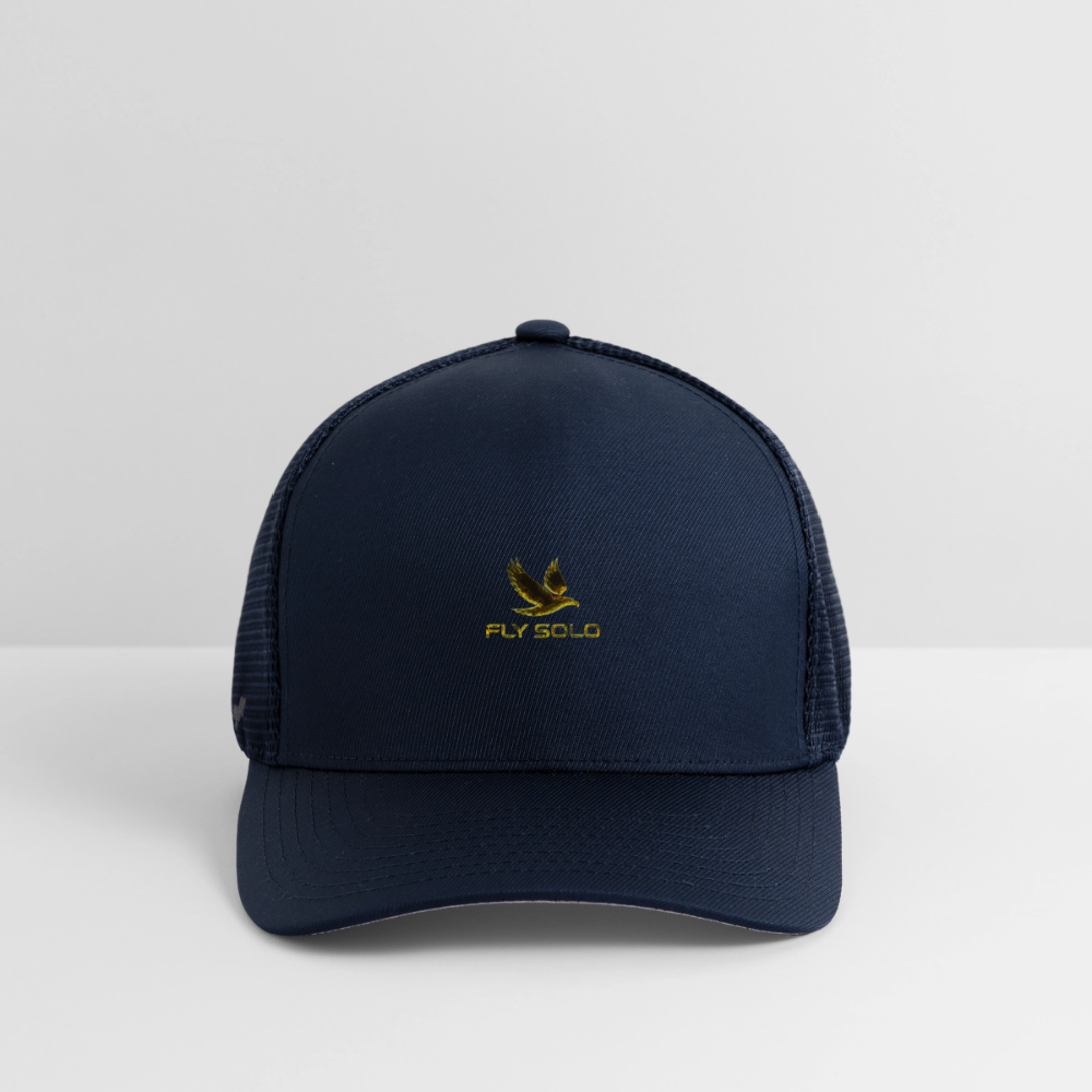 Outspoken Designs 03-01 "Fly Solo" Designer Yupoong Flexfit Fitted Baseball Cap - navy