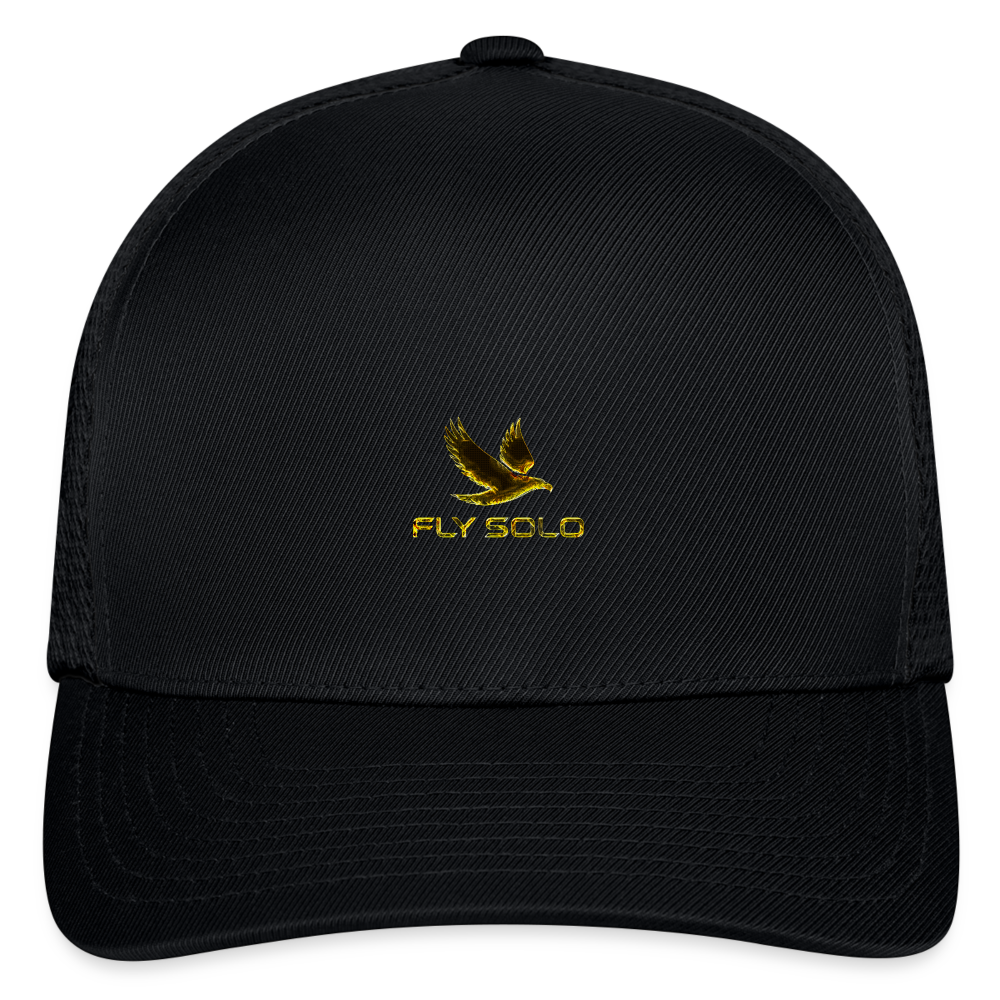 Outspoken Designs 03-01 "Fly Solo" Designer Yupoong Flexfit Fitted Baseball Cap - black