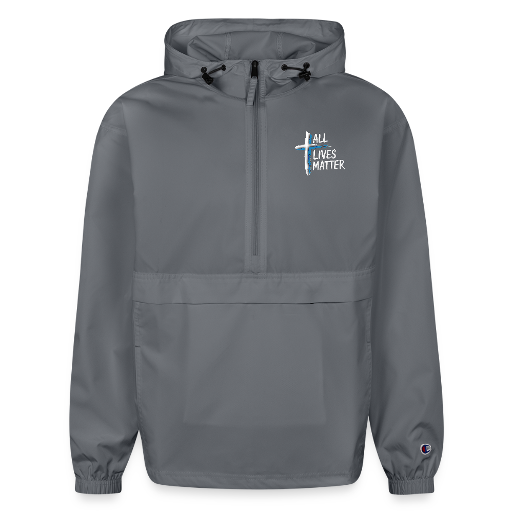 Outspoken Designs 04-02 "All Lives Matter" Designer Champion Packable Unisex Jacket - gray