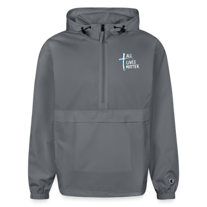 Outspoken Designs 04-02 "All Lives Matter" Designer Champion Packable Unisex Jacket - gray