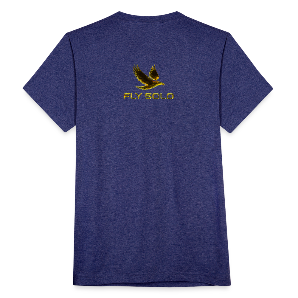 Outspoken Designs 03-01 "Fly Solo" Designer Bella+Canvas Unisex Tri-Blend T-Shirt - heather indigo