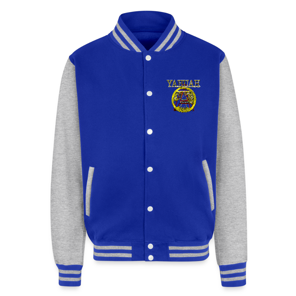 A-Team 01-01 Designer AWDis Just Hoods Heavyweight Letterman Jacket (5 colors) - royal/heather grey