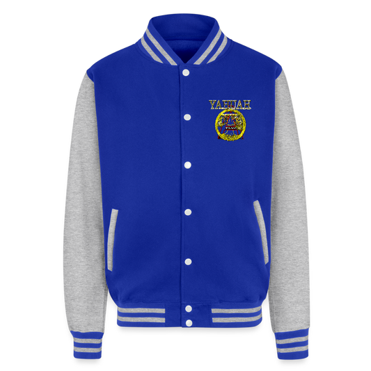 A-Team 01-01 Designer AWDis Just Hoods Heavyweight Letterman Jacket (5 colors) - royal/heather grey