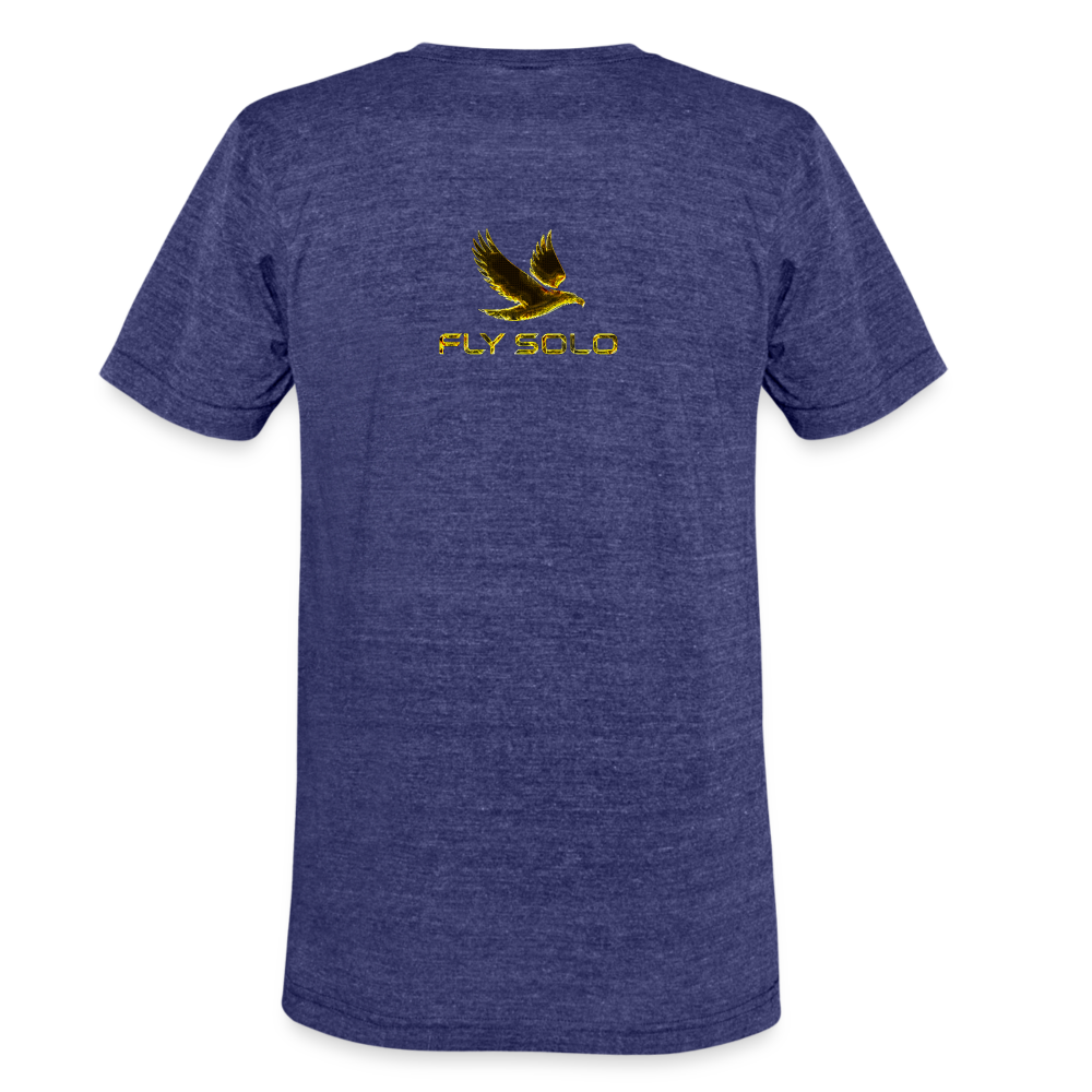 Outspoken Designs 03-01 "Fly Solo" Designer Bella+Canvas Unisex Tri-Blend T-Shirt - heather indigo