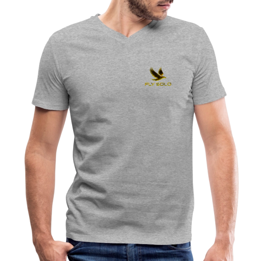 Outspoken Designs 03-01 "Fly Solo" Designer Bella + Canvas Men's V-neck T-shirt - heather gray