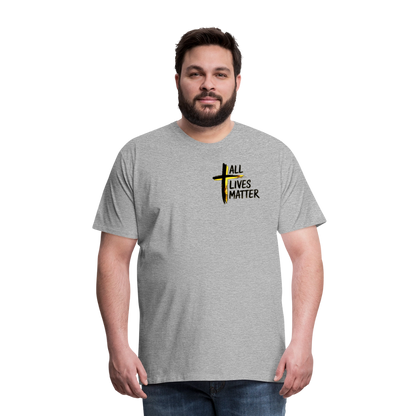 Outspoken Designs 04-01 "All Lives Matter" Men's Designer Premium Cotton T-shirt (10 colors) - heather gray