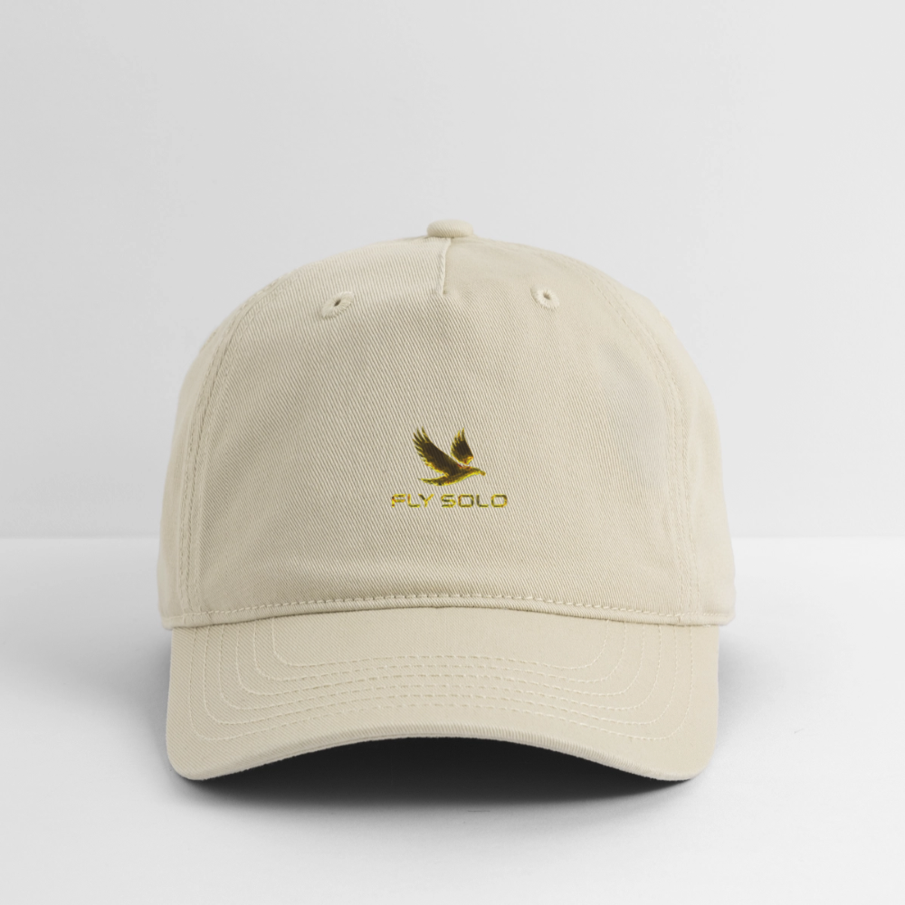 Outspoken Designs 03-01 "Fly Solo" Designer Organic Baseball Cap - khaki