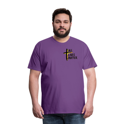 Outspoken Designs 04-01 "All Lives Matter" Men's Designer Premium Cotton T-shirt (10 colors) - purple