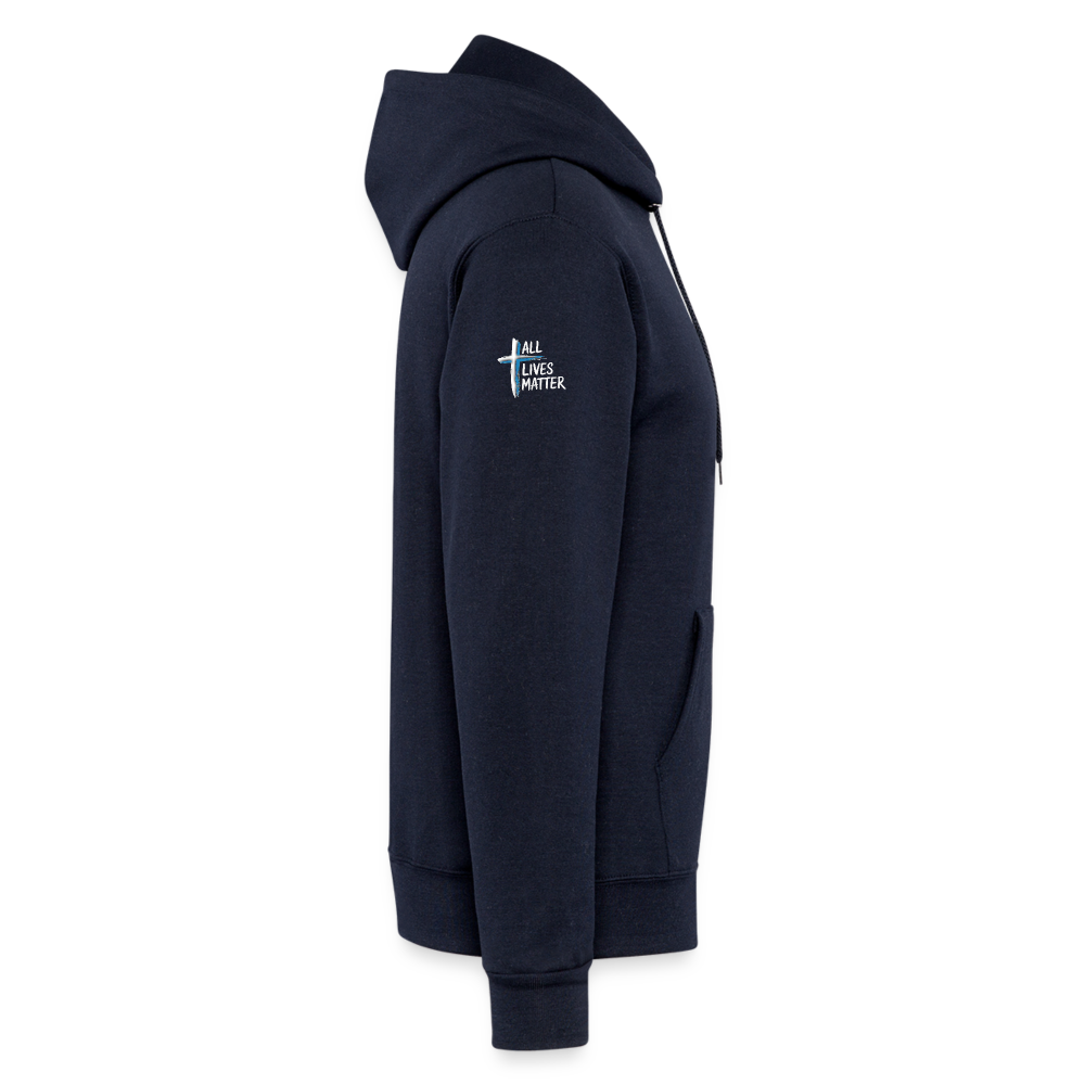 Outspoken Designs 04-02 "All Lives Matter" Designer Champion Unisex Powerblend Pullover Hoodie (MidnightNavy) - navy