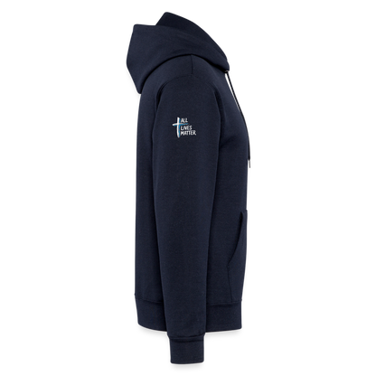 Outspoken Designs 04-02 "All Lives Matter" Designer Champion Unisex Powerblend Pullover Hoodie (MidnightNavy) - navy