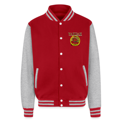 A-Team 01-01 Designer AWDis Just Hoods Heavyweight Letterman Jacket (5 colors) - red/heather grey