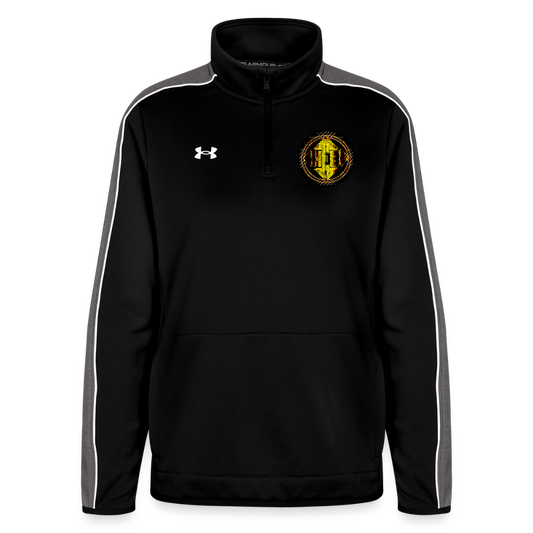 Hebrew World 02-01 Designer Under Armour Ladies Command Quarter Zip 2.0 Sweatshirt (2 colors) - black/white