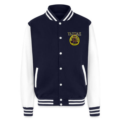A-Team 01-01 Designer AWDis Just Hoods Heavyweight Letterman Jacket (5 colors) - navy/white