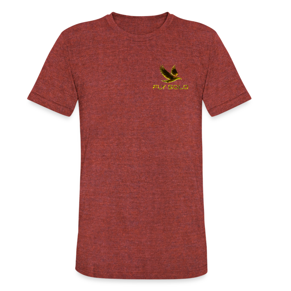 Outspoken Designs 03-01 "Fly Solo" Designer Bella+Canvas Unisex Tri-Blend T-Shirt - heather cranberry