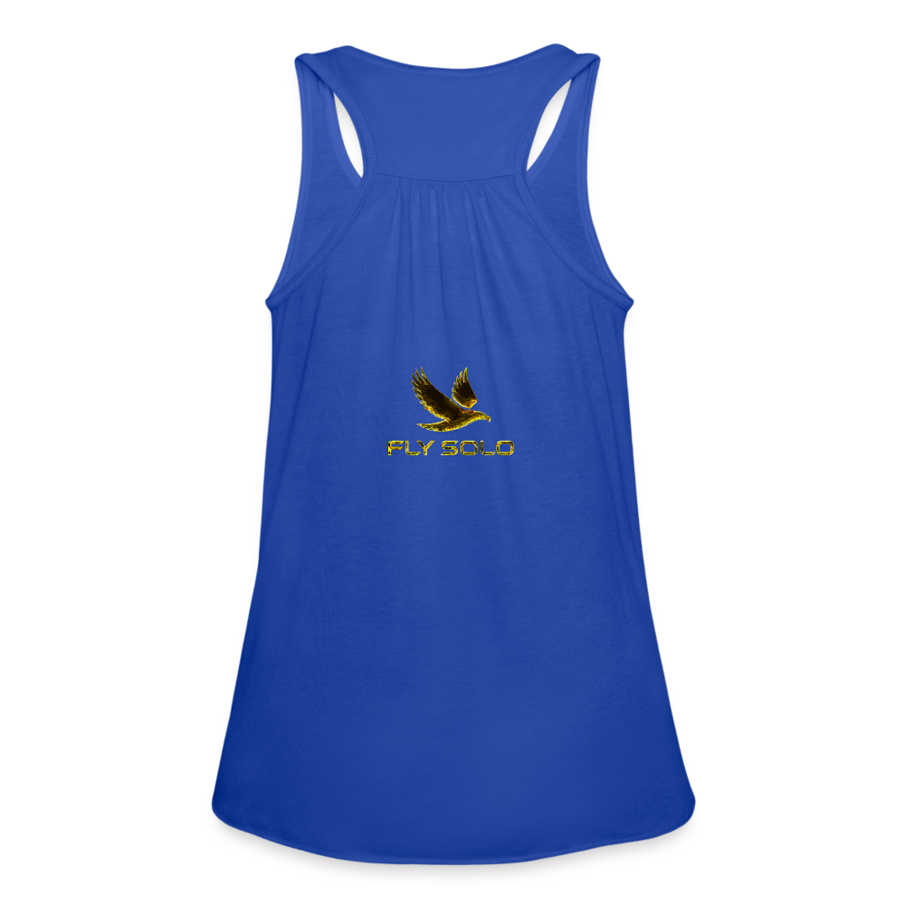 Outspoken Designs 03-01 "Fly Solo" Designer Bella + Canvas Ladies Flowy Tank Top - royal blue