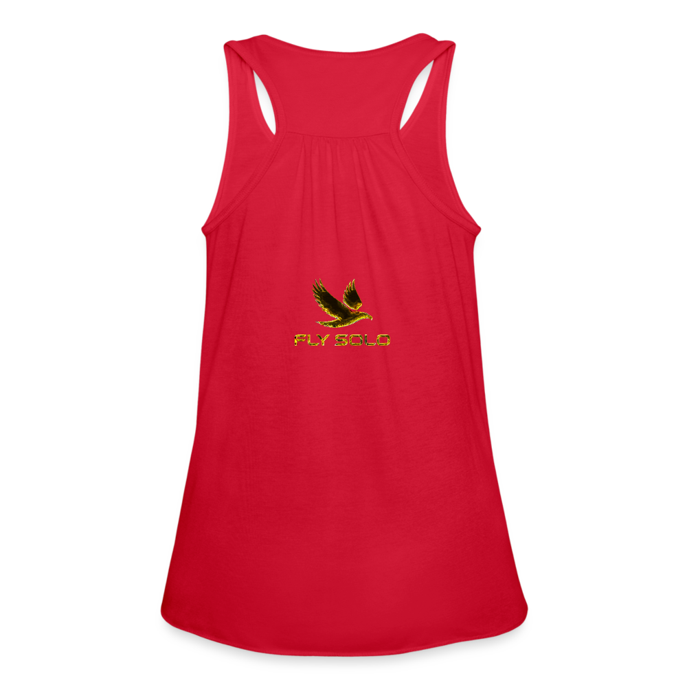 Outspoken Designs 03-01 "Fly Solo" Designer Bella + Canvas Ladies Flowy Tank Top - red