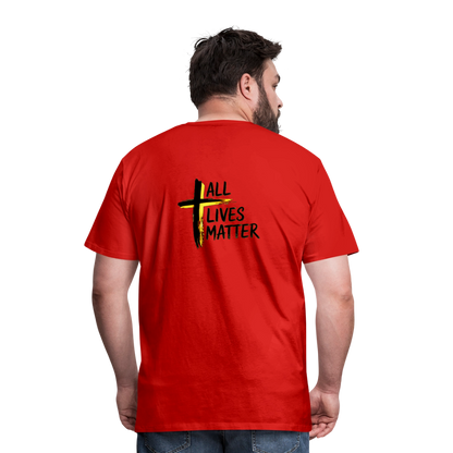 Outspoken Designs 04-01 "All Lives Matter" Men's Designer Premium Cotton T-shirt (10 colors) - red