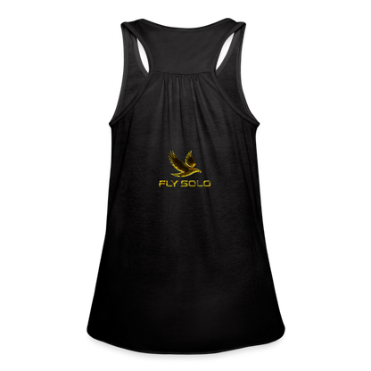 Outspoken Designs 03-01 "Fly Solo" Designer Bella + Canvas Ladies Flowy Tank Top - black