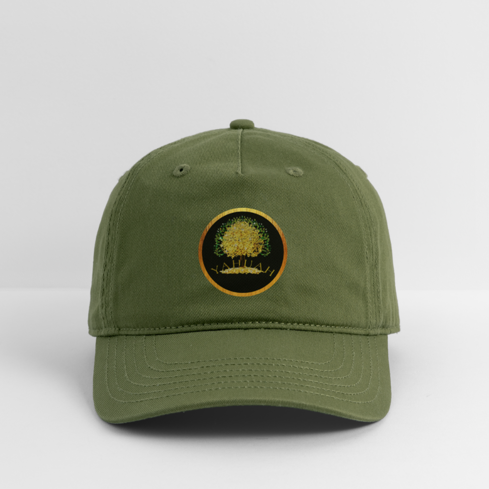 Yahuah-Tree of Life 03-01 Designer Econscious Organic Baseball Cap (6 colors) - olive green