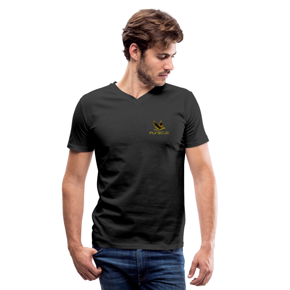 Outspoken Designs 03-01 "Fly Solo" Designer Bella + Canvas Men's V-neck T-shirt - black