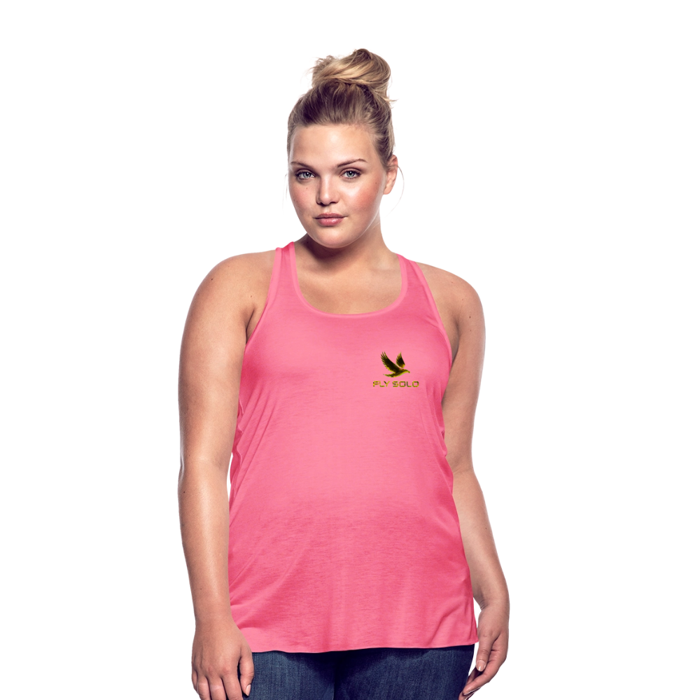 Outspoken Designs 03-01 "Fly Solo" Designer Bella + Canvas Ladies Flowy Tank Top - neon pink