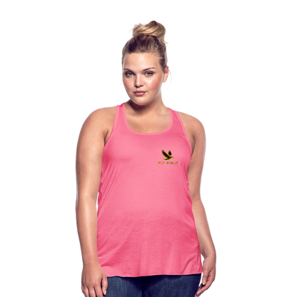 Outspoken Designs 03-01 "Fly Solo" Designer Bella + Canvas Ladies Flowy Tank Top - neon pink