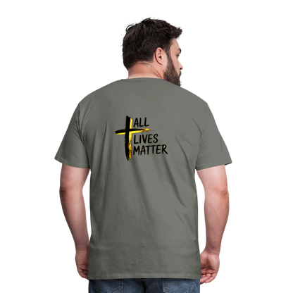 Outspoken Designs 04-01 "All Lives Matter" Men's Designer Premium Cotton T-shirt (10 colors) - asphalt gray