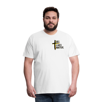 Outspoken Designs 04-01 "All Lives Matter" Men's Designer Premium Cotton T-shirt (10 colors) - white