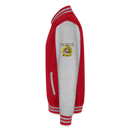 A-Team 01-01 Designer AWDis Just Hoods Heavyweight Letterman Jacket (5 colors) - red/heather grey
