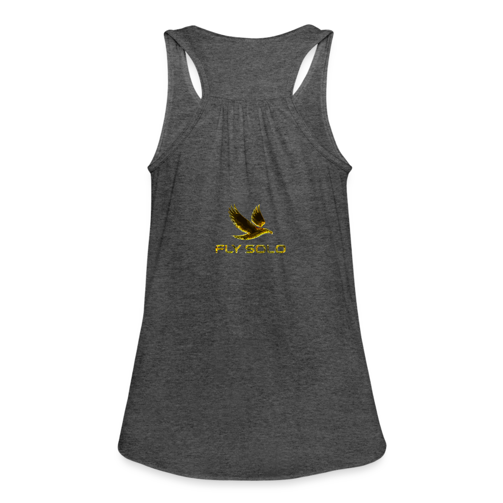 Outspoken Designs 03-01 "Fly Solo" Designer Bella + Canvas Ladies Flowy Tank Top - deep heather