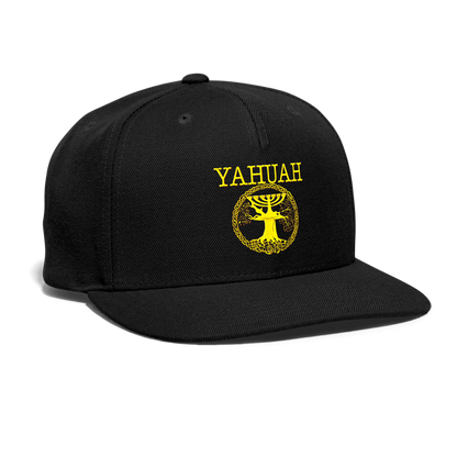 Yahuah-Tree of Life 02-01 Designer Sport-Tek Yupoong Snapback Baseball Cap - black