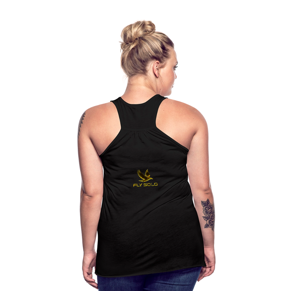 Outspoken Designs 03-01 "Fly Solo" Designer Bella + Canvas Ladies Flowy Tank Top - black