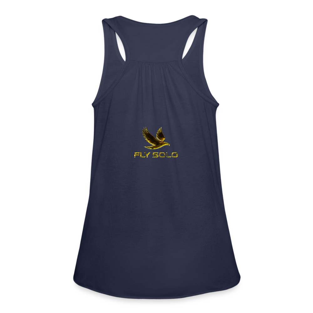 Outspoken Designs 03-01 "Fly Solo" Designer Bella + Canvas Ladies Flowy Tank Top - navy