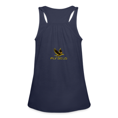 Outspoken Designs 03-01 "Fly Solo" Designer Bella + Canvas Ladies Flowy Tank Top - navy
