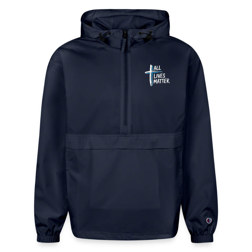 Outspoken Designs 04-02 "All Lives Matter" Designer Champion Packable Unisex Jacket - french navy