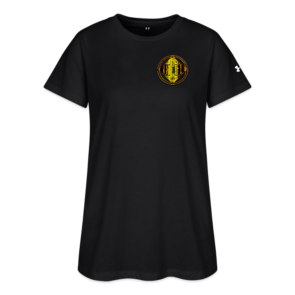 Hebrew World 02-01 Designer Under Armour Ladies Athletic 2.0 T-shirt (4 colors) - black