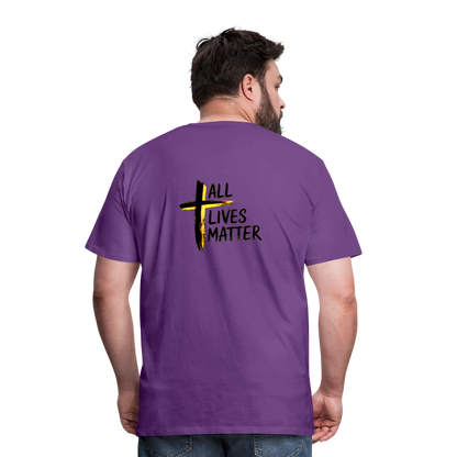 Outspoken Designs 04-01 "All Lives Matter" Men's Designer Premium Cotton T-shirt (10 colors) - purple