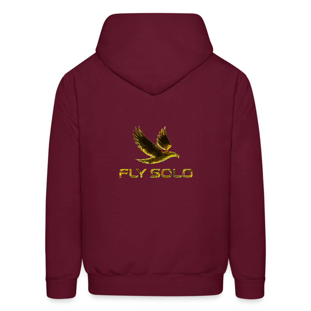 Outspoken Designs 03-01 "Fly Solo" Designer Hanes Men's Pullover Hoodie - burgundy