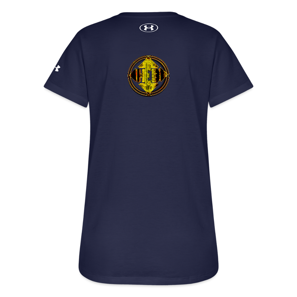 Hebrew World 02-01 Designer Under Armour Ladies Athletic 2.0 T-shirt (4 colors) - navy