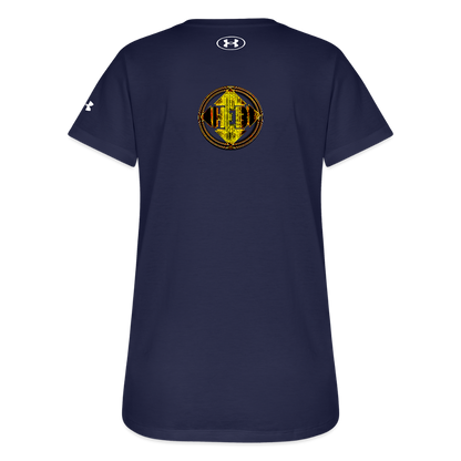 Hebrew World 02-01 Designer Under Armour Ladies Athletic 2.0 T-shirt (4 colors) - navy